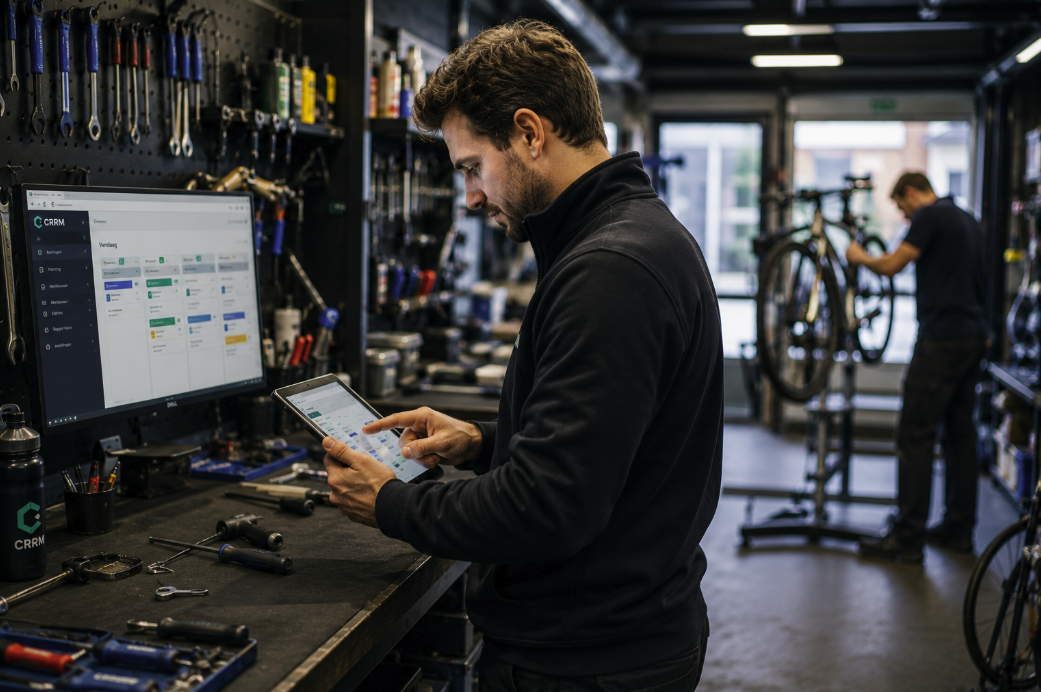 Werkplaatsmedewerker werkt aan dagelijkse serviceflow