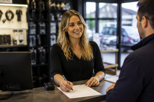 Servicemedewerker verwerkt klantaanvraag in serviceomgeving