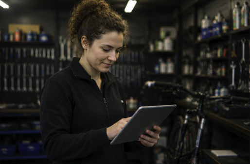 Werkplaatsmedewerker verwerkt werkbon in serviceomgeving