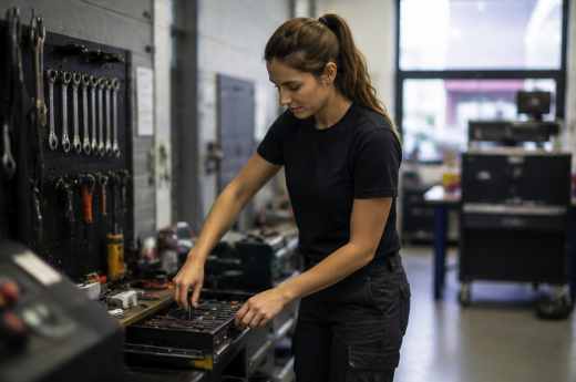 Werkplaatsmedewerker verwerkt werkbon in serviceomgeving